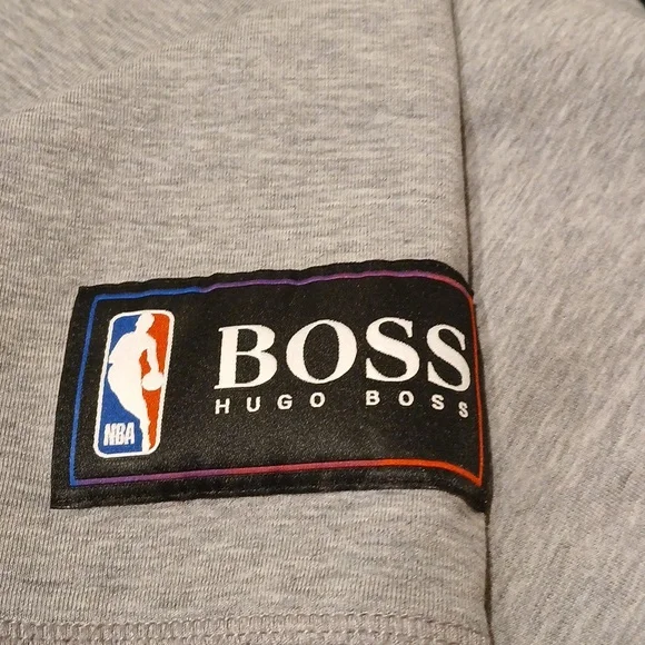 NBA Logo Hugo Boss Court Tri-Blend Pullover Hoodie - Heathered Gray NWOT - Picture 6 of 6